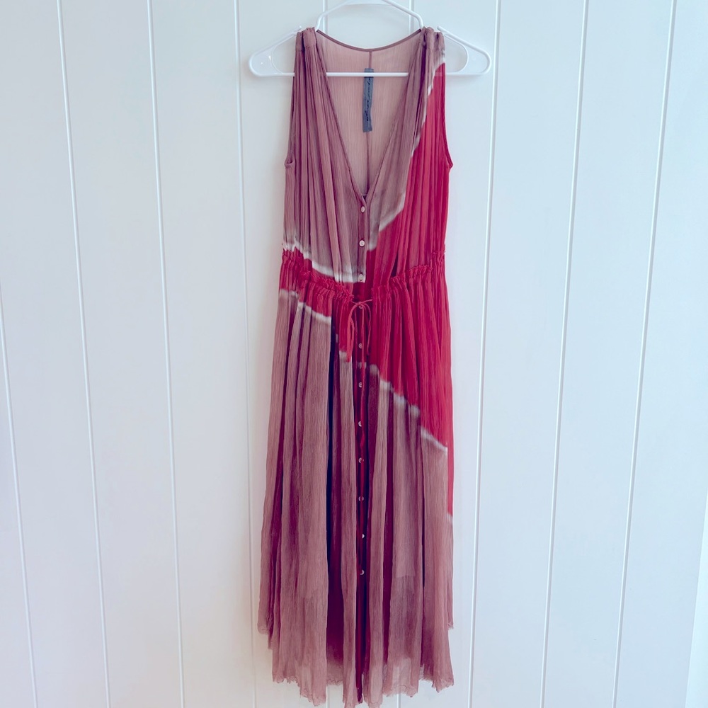 Raquel Allegra Pink Tie Dye Print Dress